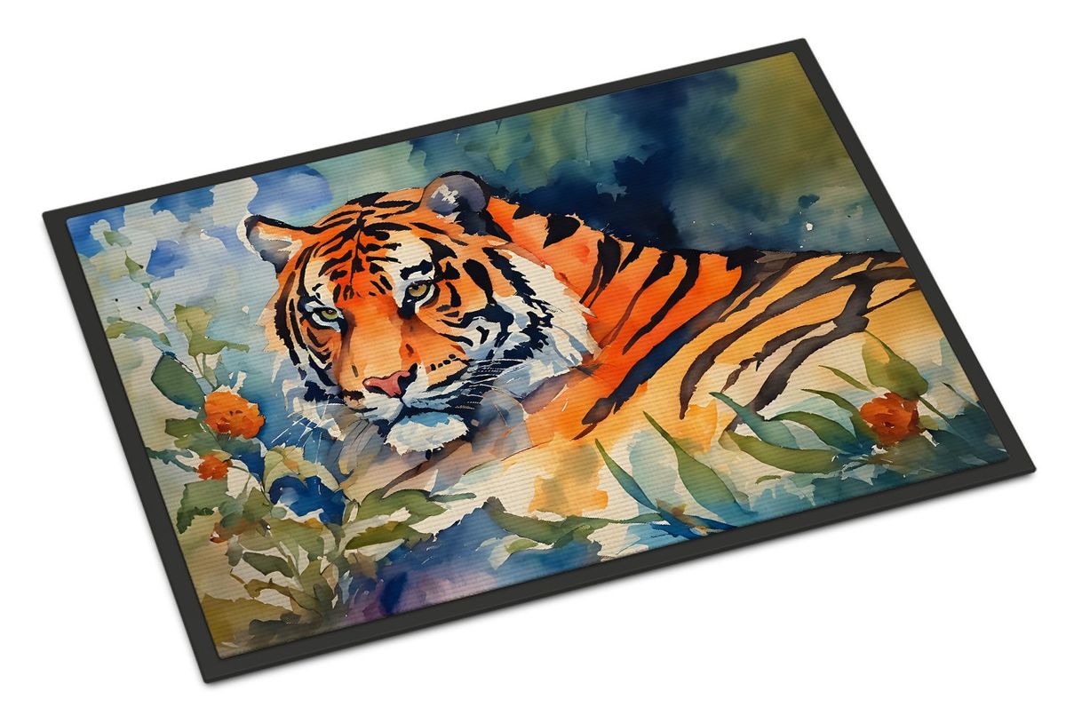 Tiger Doormat Front Door Mat Indoor Outdoor Rugs For Entryway, Non Slip Washable Low Pile, 24H X 36W_maomaolike.com