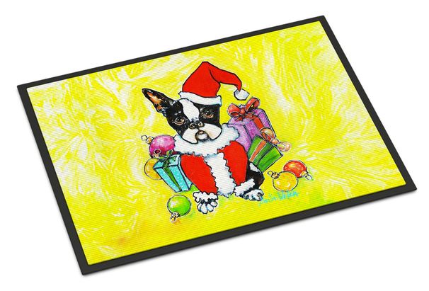 Boston Terrier Stinker That Stole Christmas Doormat Front Door Mat Indoor Outdoor Rugs For Entryway, Non Slip Washable Low Pile, 24H X 36W_maomaolike.com