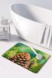 Maine White Pine Cone And Tassels In Watercolor Memory Foam Kitchen Mat Machine Washable Anti-Fatigue Mat Cushion Comfort Bath Mat Or Kitchen Rug_maomaolike.com