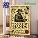 Plague Doctor Themed Painting Poster, Vintage Engraved Style Poster, Retro Hand-washing Reminder, Ideal For Bathroom_maomaolike.com