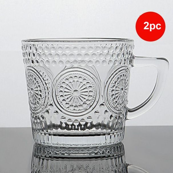 2pcs Striped Glass Cups, Beverage Cups, Water Cups, Milk Coffee Cups_maomaolike.com