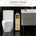 Freestanding Compact Design Bathroom Cabinet With 2 Open Cabinets, 1 Door Cabinet, 1 Drawer And 4 Rolling Wheels_maomaolike.com