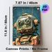 Vintage Robot Painting Poster, Retro Rusted Steampunk-style Robot Poster, Weathered Mechanical Design With Starry Backdrop, Ideal For Home Office_maomaolike.com