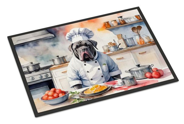 Neapolitan Mastiff The Chef Doormat Front Door Mat Indoor Outdoor Rugs For Entryway, Non Slip Washable Low Pile, 24H X 36W_maomaolike.com