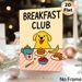 Breakfast Club Puppy Painting Poster, Cute Cartoon Style Poster, Cheerful Pup With Assorted Breakfast Treats, Warm Lively Decor Option For Kitchen And_maomaolike.com