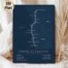 Camino De Santiago Coastal Route Painting Poster, Sleek Dark Blue Map Poster, Clear Hiking Route & Essential Data Display, Ideal For Home Wall Decor_maomaolike.com