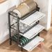 3 Layer Dish Drying Rack, Multi-Functional Kitchen Counter Organizer For Plates, Bowls & Cutlery_maomaolike.com