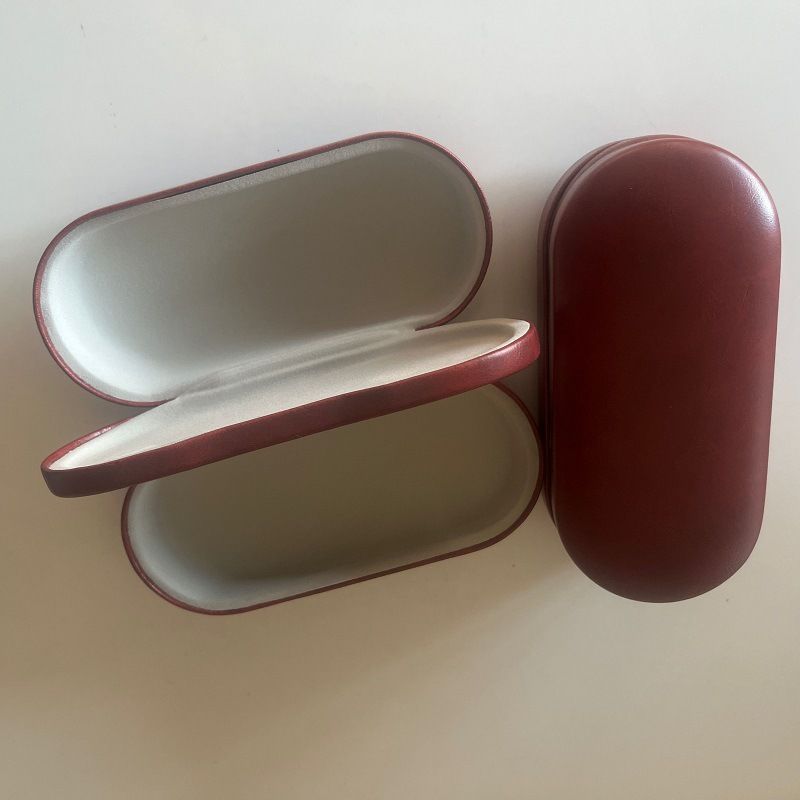 Unisex Two pairs of metal leather myopia frame glasses box multifunctional storage double-layer mirror box_maomaolike.com