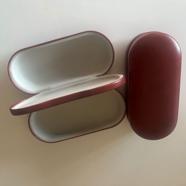 Unisex Two pairs of metal leather myopia frame glasses box multifunctional storage double-layer mirror box_maomaolike.com