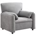 Modern Accent Chair, Chenille Oversized Arm Chair, 38 Inches Wide, Comfortable Cushioned Single Casual Sofa Chair, Suitable For Living Room, Bedroom Reading Chair,Grey_maomaolike.com