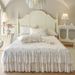 Princess Style Floral Cotton Lace Quilted Single Sheet With Edge All-Season Bed Skirt Cover_maomaolike.com