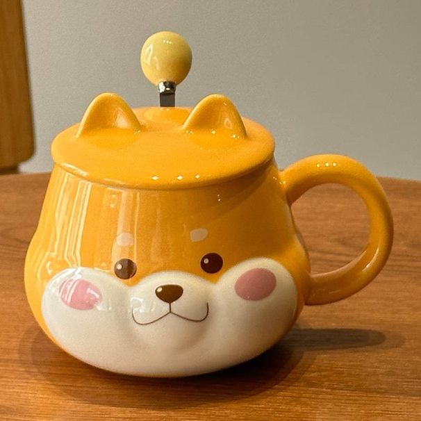 Ceramic Cup With Lid, High Value Ins Style, Home Couple Water Cup, Souvenir Gift Mug_maomaolike.com