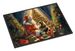 Finnish Spitz And Santa Claus Doormat Front Door Mat Indoor Outdoor Rugs For Entryway, Non Slip Washable Low Pile, 24H X 36W_maomaolike.com