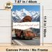Decorated Truck & Snowy Mountain Painting Poster, Vibrant Ethnic Folk Art Style Poster, Colorful Ornate Truck On Mountain Road With Snowy Peaks_maomaolike.com