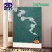 Tea Kettle With Swirling Smoke Painting Poster, Minimalist Line Art Style Poster, Calming Artistic Design Ideal For Tea Room, Kitchen And Living Room_maomaolike.com