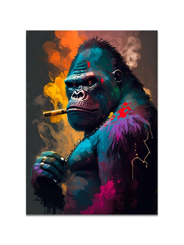 Cyberpunk-style Gorilla, The Boldness Of Pop Art And The Casualness Of Graffiti, With A Hardcore Aura And A Luxurious Badass Charm_maomaolike.com