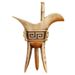 Brass Antique Three-Legged Cup Craft Ornament Ritual Goblet Wine Bottle Ancient Drama Prop Father Xin Jue_maomaolike.com