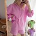 Women's Clothing Versatile Shirt Elastic Waist Shorts Cotton Linen Two Piece Set_maomaolike.com