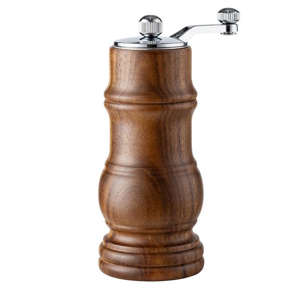 Creative Wooden Hand Cranked Pepper Grinder_maomaolike.com