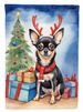 Black And Tan Chihuahua Christmas Reindeer House Flag Large Porch Sleeve Pole Decorative Outside Yard Banner Artwork Wall Hanging, Polyester, House Size, Multicolor_maomaolike.com