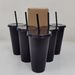5pcs 24oz Transparent Reusable Tumblers With Black Lids And Straws Iced Coffee Water Bottle Cold Smoothie Cups For_maomaolike.com