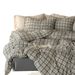 All-cotton Knitted Plaid Print Four-piece Pure Jersey Cotton Duvet Cover, Bed Sheet, Fitted Sheet Three-piece Set,_maomaolike.com