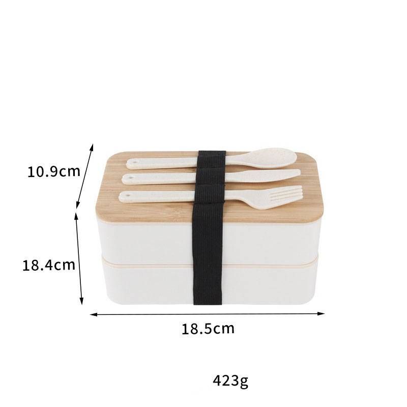 Wheat Straw Portable Lunch Box Office Worker Student Large Capacity Sealed Double Layer Bento Box Lunch Box Lunch Box_maomaolike.com