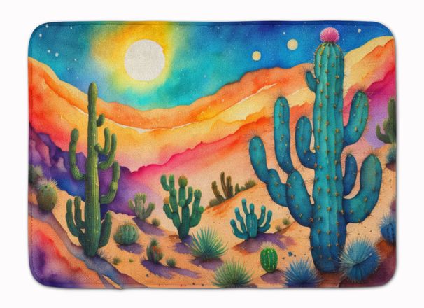 Cactus In Color Memory Foam Kitchen Mat Machine Washable Anti-Fatigue Mat Cushion Comfort Bath Mat Or Kitchen Rug_maomaolike.com