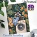 Tropical Raccoon Laundry Painting Poster, Whimsical Vivid Jungle Scene Poster, Charming Playful Decor Ideal For Laundry Room, Cozy Living Area_maomaolike.com