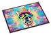 French Bulldog Hippie Dawg Doormat Front Door Mat Indoor Outdoor Rugs For Entryway, Non Slip Washable Low Pile, 24H X 36W_maomaolike.com