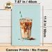 Iced Coffee Painting Poster, Vibrant Artistic Poster, Stylized Creamy Iced Coffee In Glass With Striped Straw And Cocoa Dust Design, Adds Cozy Warm_maomaolike.com
