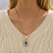 Cute Eyes Heart Palm Zodiac Signs Necklace For Women Double Sided Enamel Star Pendant Collar Gold Color Stainless Steel_maomaolike.com