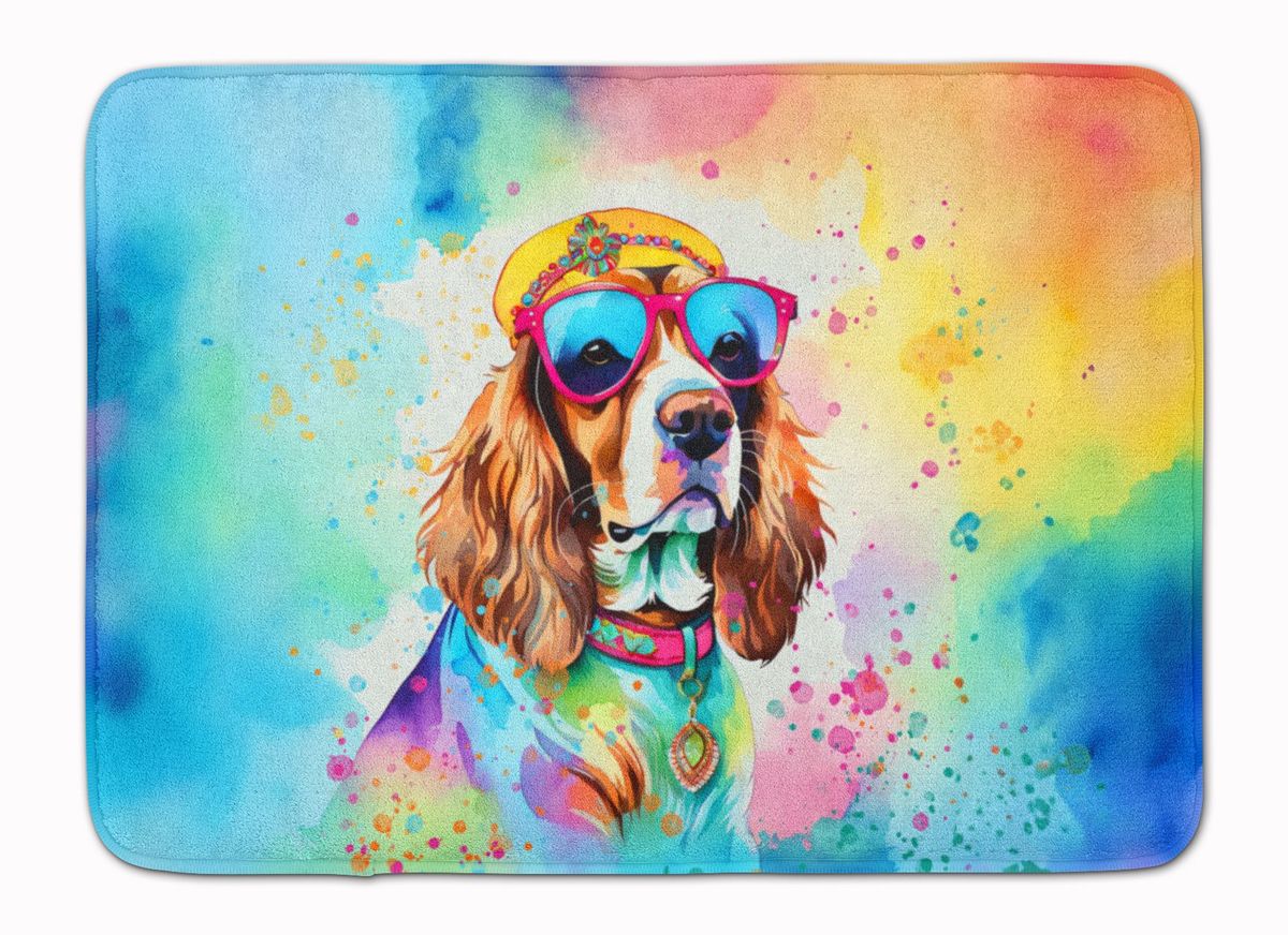 Cavalier Spaniel Hippie Dawg Memory Foam Kitchen Mat Machine Washable Anti-Fatigue Mat Cushion Comfort Bath Mat Or Kitchen Rug_maomaolike.com