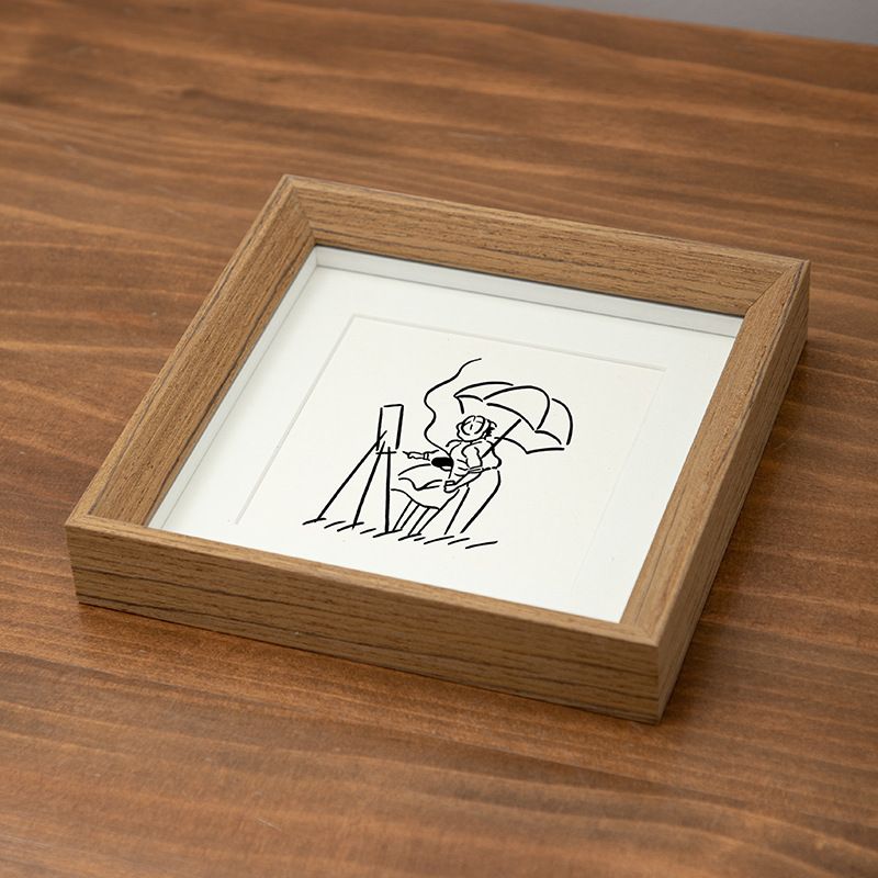 New Chinese Style Mini Small Photo Empty Square Picture Frame Display Stand 3D Wooden Handwritten Calligraphy Desktop_maomaolike.com