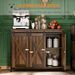 Buffet Cabinet Kitchen Sideboard With Sliding Barn Doors, Brown_maomaolike.com