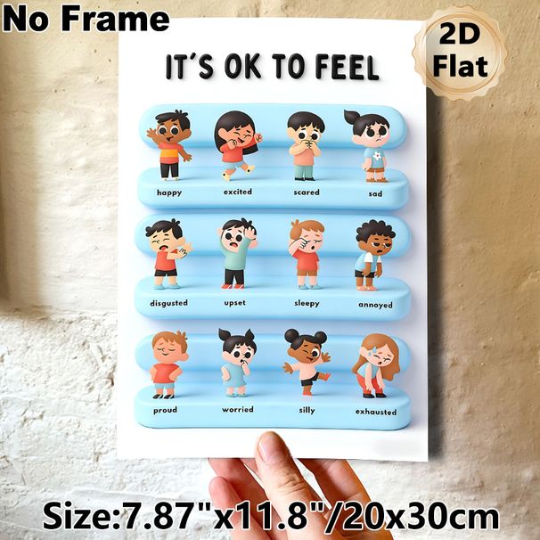 Emotion & Feeling Themed Painting Poster, Cute Cartoon Character Expression Poster, Aids In Recognizing Various Emotions, Ideal For Home And Learning_maomaolike.com