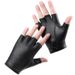 Men's Gloves Half Finger Pu Solid Color Men's Motorcycle Motorcycle Street Dance Performance Nightclub Outdoor Gloves_maomaolike.com