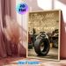 Raccoon & Tire Themed Painting Poster, Vintage Garage Style Playful Raccoon Leaning On Tire With Humorous Slogan Poster, Lighthearted Witty Decor For_maomaolike.com