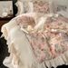 1 French Style Girly Summer Tencel Four-Piece Set 2024 New Silky Naked Sleep Ice Silk Bedding Bed Sheet Quilt_maomaolike.com