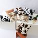 Home Furniture Cow Pattern Plush Double Sided Car Hug Pillow Cover Home Literary Style Color Matching Pillow Cushion Cover_maomaolike.com