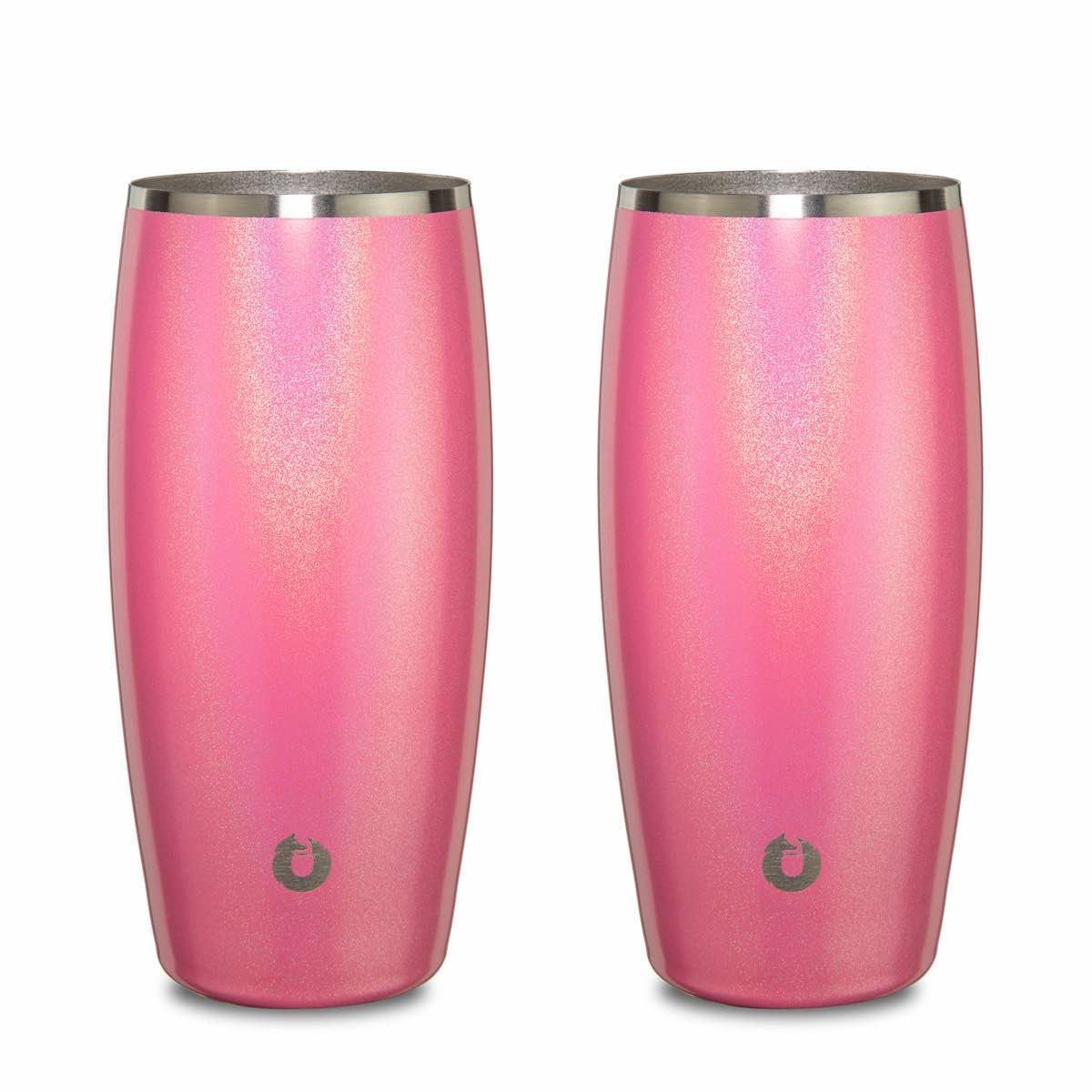 Stainless Steel Beer Glass Set, Set Of 2 - Shimmer Pink_maomaolike.com