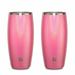 Stainless Steel Beer Glass Set, Set Of 2 - Shimmer Pink_maomaolike.com