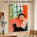 Woman & Black Cat Themed Painting Poster, Warm-toned Soft Brushstroke Cozy Indoor Scene Poster, Offers Tranquil Relaxing Atmosphere, Suitable For_maomaolike.com