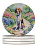 English Foxhound Spring Path Large Sandstone Coasters Pack Of 4 Absorbent Round Coasters Decor Gifts For Men Or Women, 4 In, Multicolor_maomaolike.com