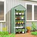 5 Tier Mini Greenhouse, Small Portable Greenhouse With PE Cover, Roll-Up Zippered Door, 76" X 35.4" X 19.3", Green_maomaolike.com