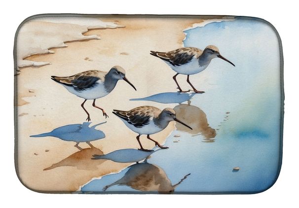 Sandpipers Dish Drying Mat Absorbent Dish Drying Mat Pad For Kitchen Counter Dish Drainer Mat For Countertop, 14 X 21", Multicolor_maomaolike.com