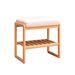 Natural Solid Wood Shoe Bench, Beech Wood Storage Rack Organizer With High Rebound Sponge Cushion_maomaolike.com