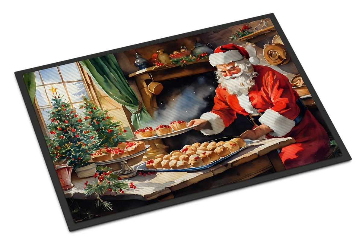 Cookies With Santa Claus Doormat Front Door Mat Indoor Outdoor Rugs For Entryway, Non Slip Washable Low Pile, 24H X 36W_maomaolike.com
