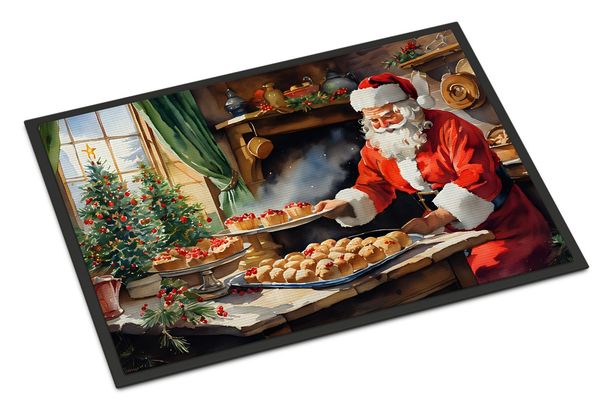 Cookies With Santa Claus Doormat Front Door Mat Indoor Outdoor Rugs For Entryway, Non Slip Washable Low Pile, 24H X 36W_maomaolike.com