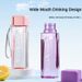 500ml 1 Pcs Clear Square Drinking Glass In Mate Plastic Portable Bottle With Milk Cable For Outdoor Sports Water Bottle_maomaolike.com